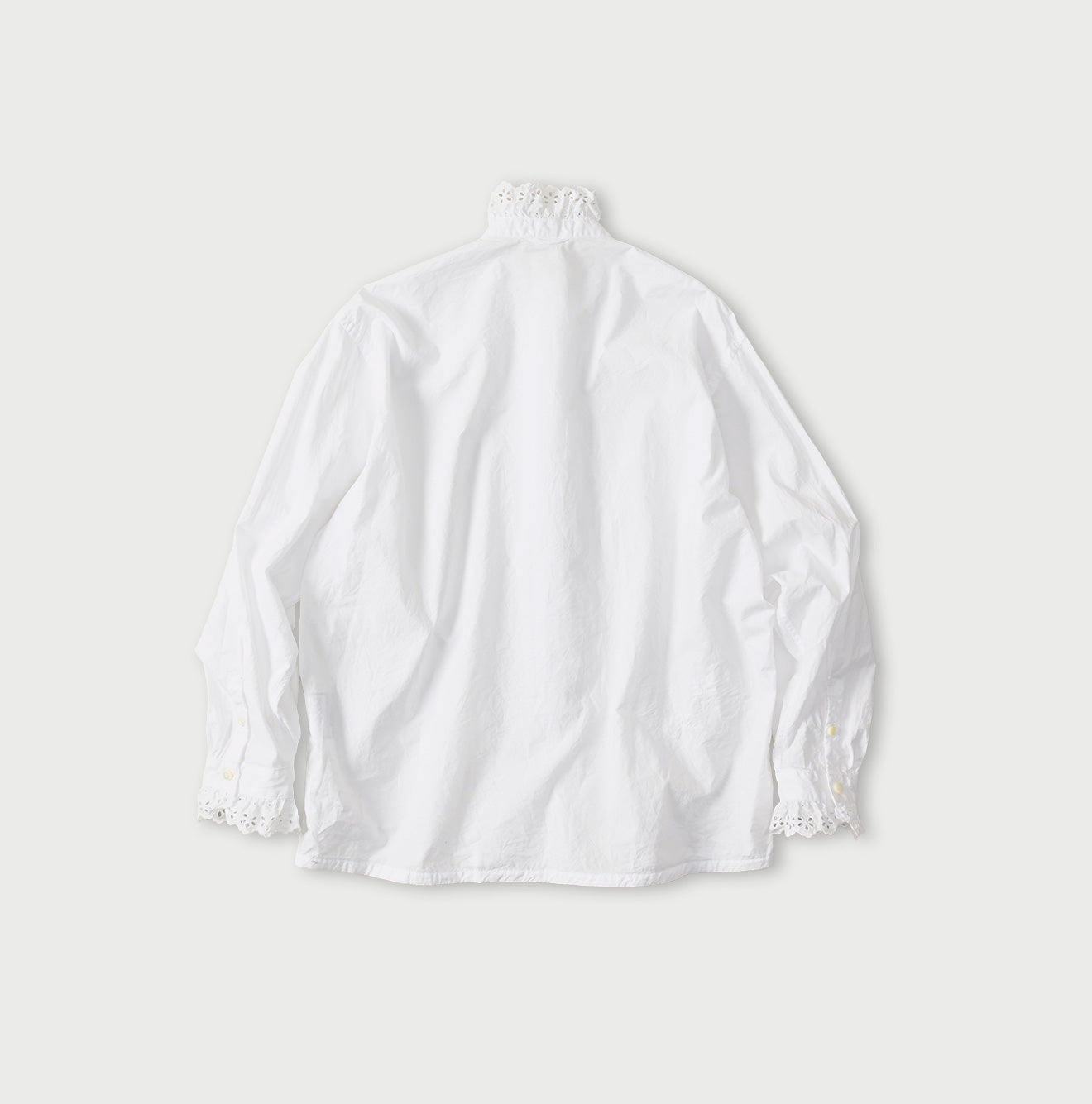 White Supima Batiste Cutwork Blouse Back