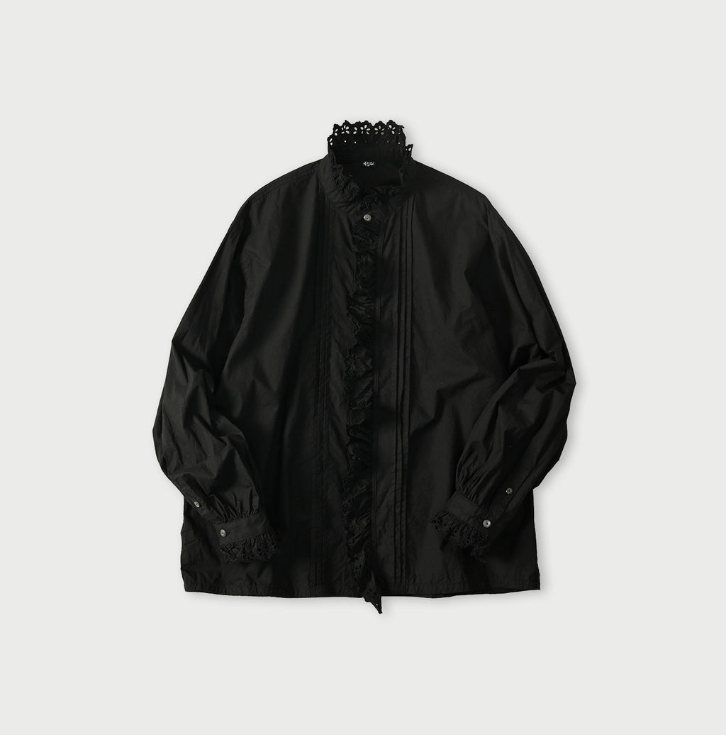 Supima Batiste Cutwork Blouse Black