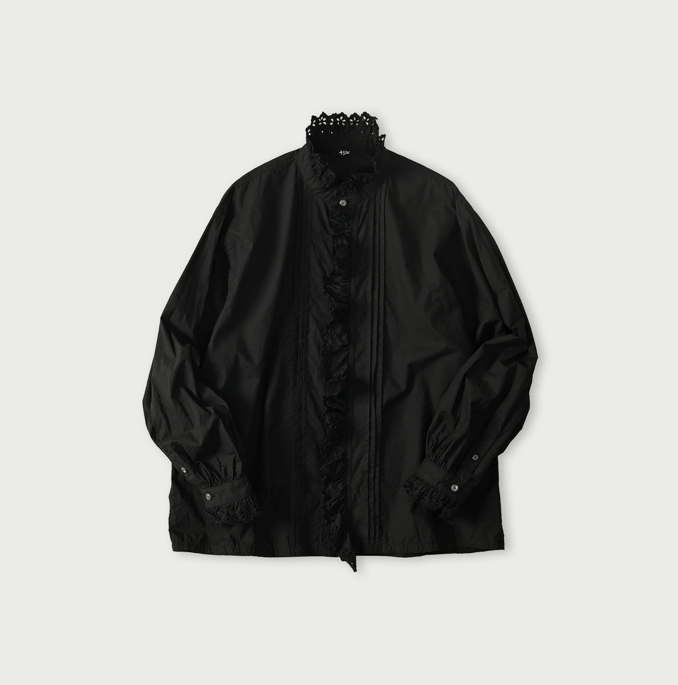 Supima Batiste Cutwork Blouse Black
