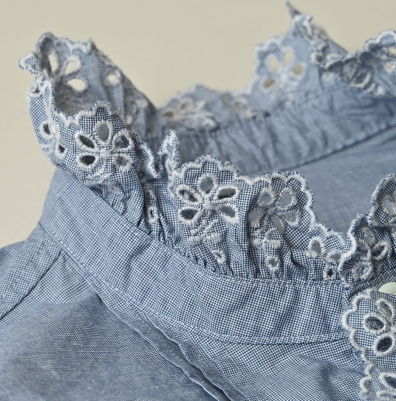 Supima Batiste Cutwork Blouse Detail