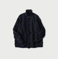 Indigo Supima Batiste Cutwork Blouse