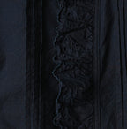 Indigo Supima Batiste Cutwork Blouse Detail