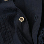 Indigo Supima Batiste Cutwork Blouse Detail