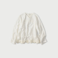 Indian Khadi Peplum Cutwork Embroidered M Shirt