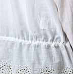Indian Khadi Peplum Cutwork Embroidered M Shirt Detail
