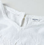 Indian Khadi Peplum Cutwork Embroidered M Shirt Detail