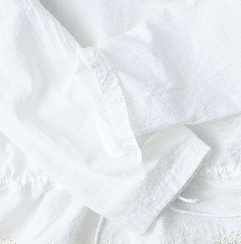Indian Khadi Peplum Cutwork Embroidered M Shirt Detail