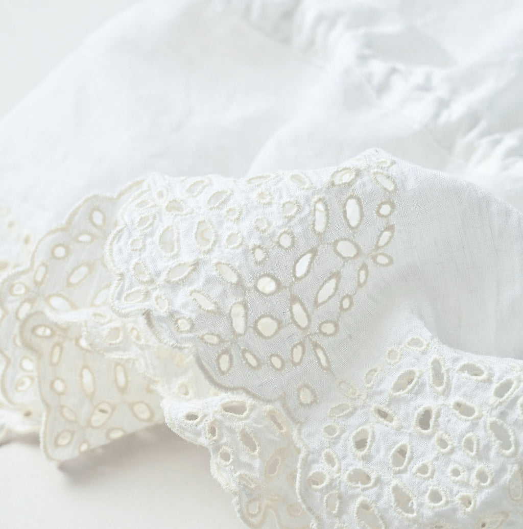 Indian Khadi Peplum Cutwork Embroidered M Shirt Detail