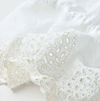 Indian Khadi Peplum Cutwork Embroidered M Shirt Detail