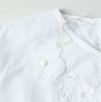 Indian Khadi Peplum Cutwork Embroidered M Shirt Detail