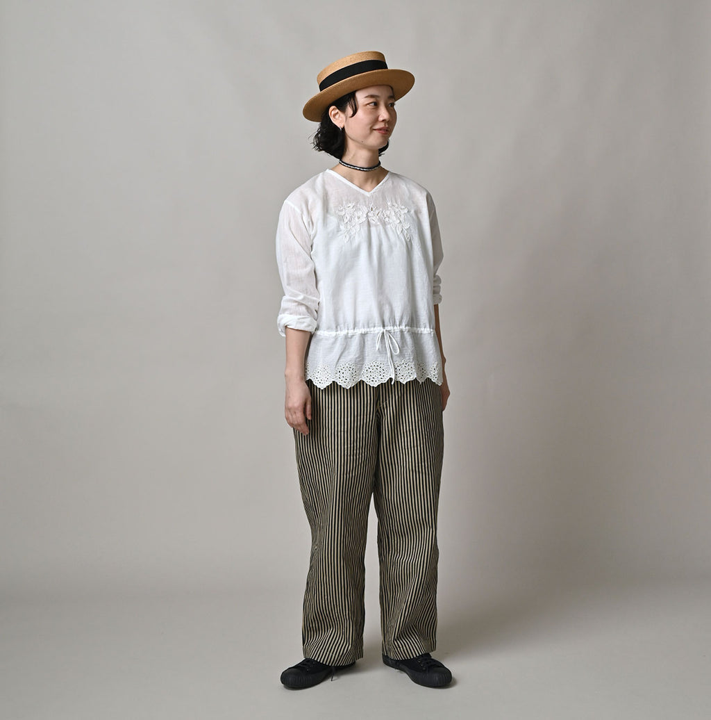 Indian Khadi Peplum Cutwork Embroidered M Shirt Female Model