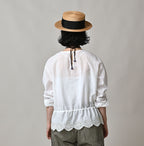 Indian Khadi Peplum Cutwork Embroidered M Shirt Female Model