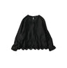 Indian Khadi Peplum Cutwork Embroidered M Shirt Black