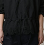 Indian Khadi Peplum Cutwork Embroidered M Shirt Detail