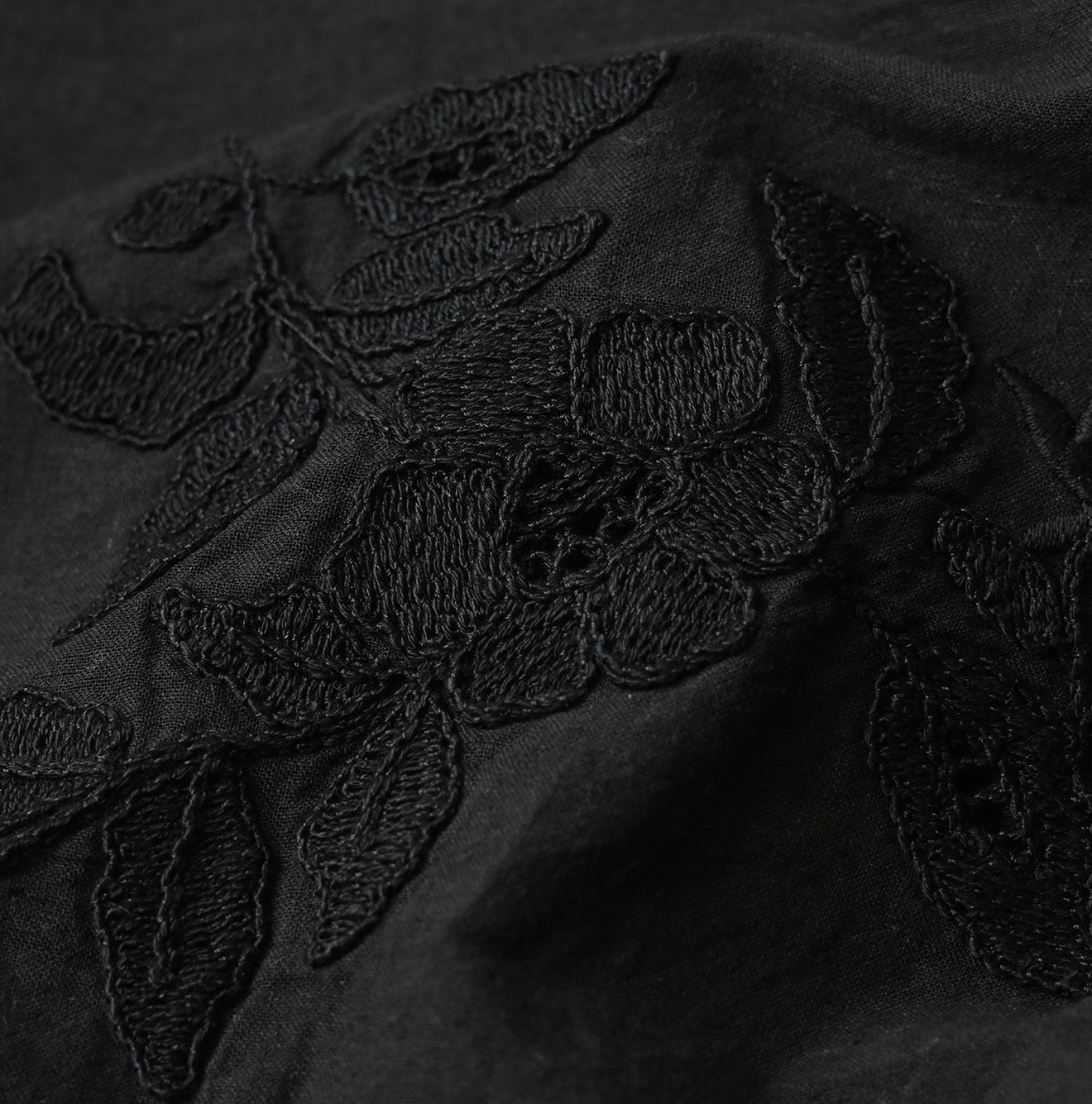 Indian Khadi Peplum Cutwork Embroidered M Shirt Detail