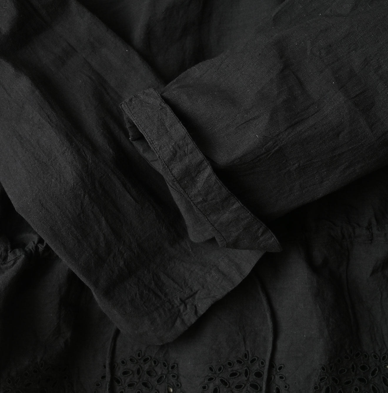 Indian Khadi Peplum Cutwork Embroidered M Shirt Detail