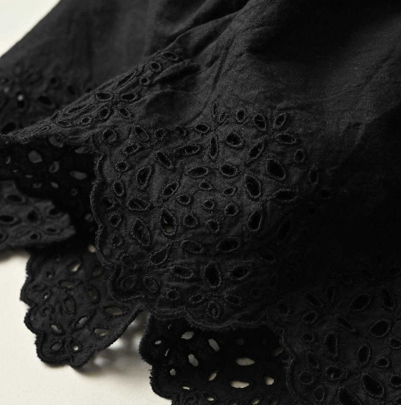 Indian Khadi Peplum Cutwork Embroidered M Shirt Detail