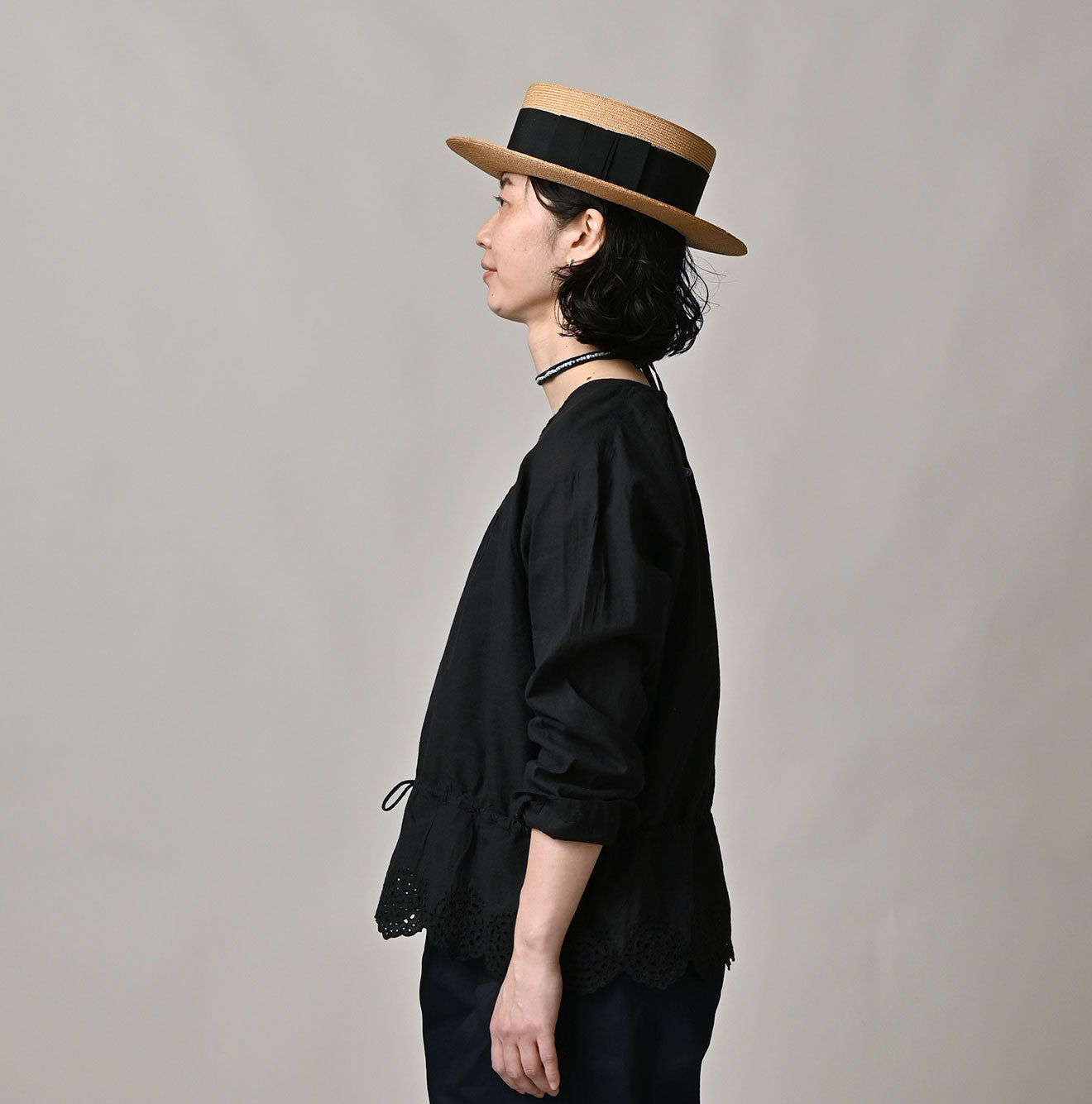 Indian Khadi Peplum Cutwork Embroidered M Shirt Female Model