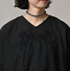 Indian Khadi Peplum Cutwork Embroidered M Shirt Detail