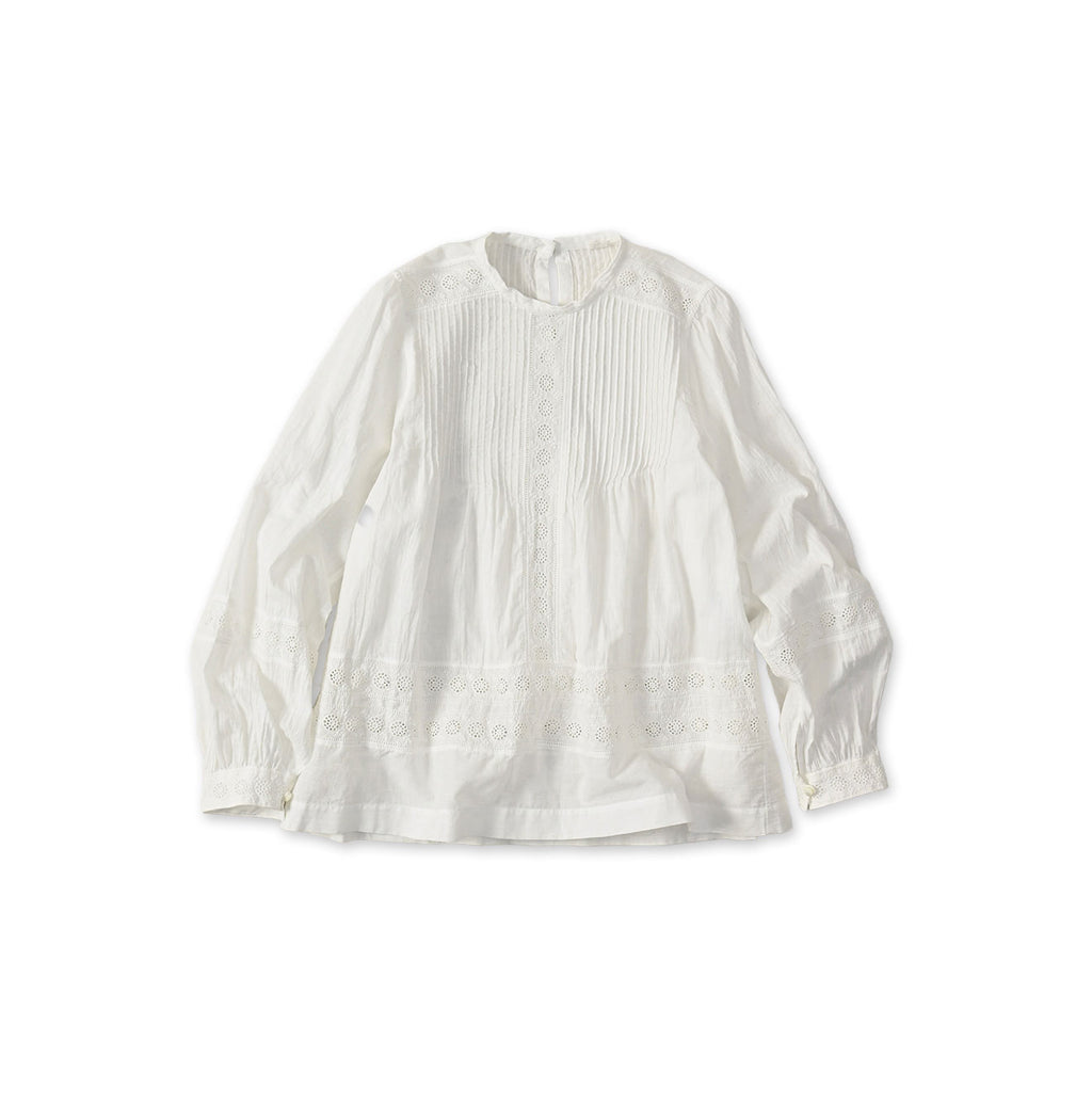 Indian Khadi Cutwork de T-shirt White