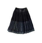 Indigo Discharge Print Aoi Sarasa Print Satin x Pleated Skirt