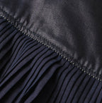 Indigo Discharge Print Aoi Sarasa Print Satin x Pleated Skirt Detail