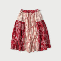 Indian Khadi Block Print Patchwork Skirt
