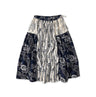 Indian Khadi Block Print Patchwork Skirt Navy