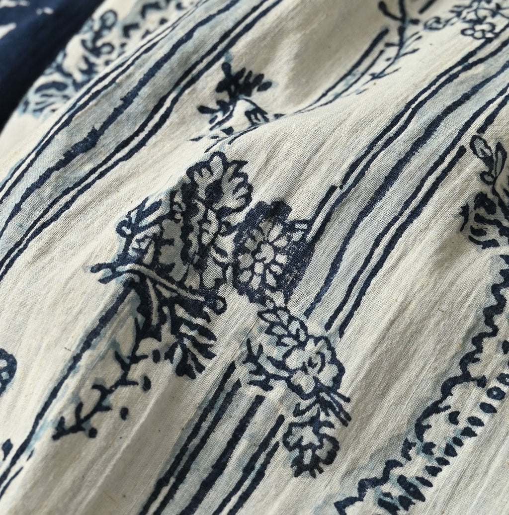 Indian Khadi Block Print Patchwork Skirt Detail