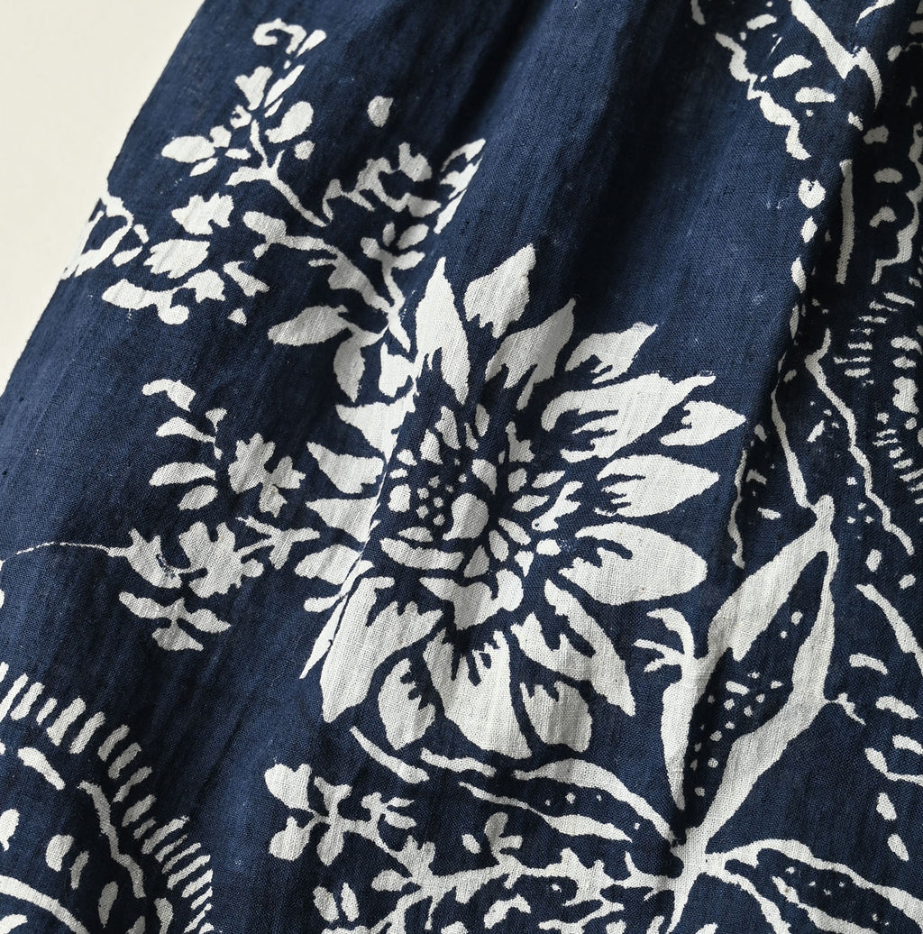 Indian Khadi Block Print Patchwork Skirt Detail