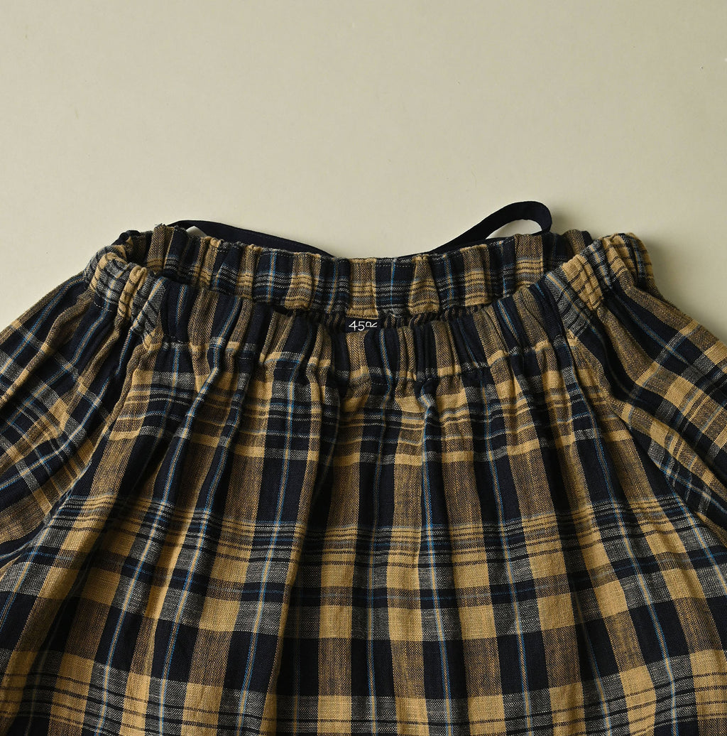 Indigo Double Woven Shirring Dress Detail