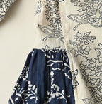 Indian Khadi Block Print Patchwork Dress Detail