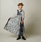 Indian Khadi Block Print Patchwork Dress Female Model