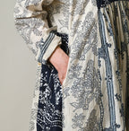 Indian Khadi Block Print Patchwork Dress Detail