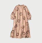 Indian Khadi OX SAIJIKI Poyon Puff Dress Red Stripes
