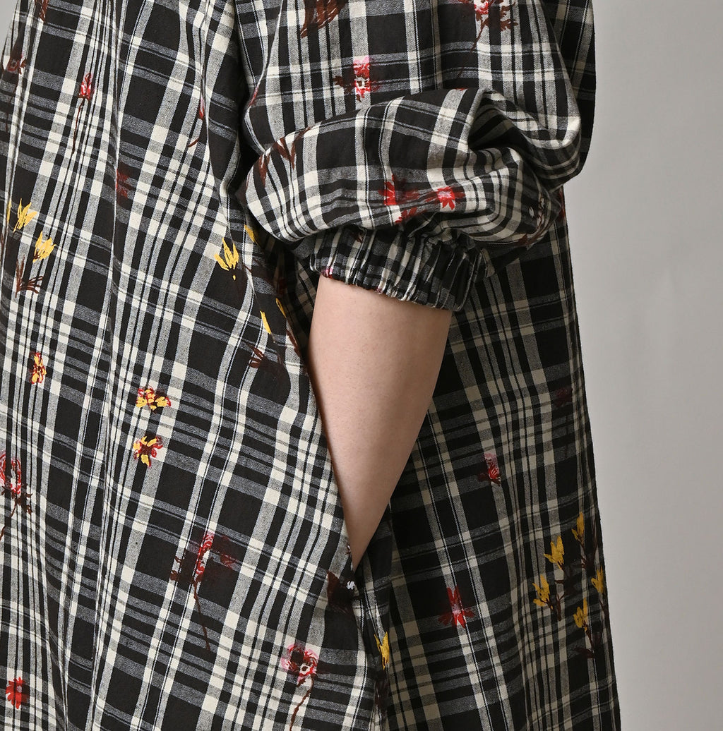 Indian Khadi OX SAIJIKI Poyon Puff Dress Detail