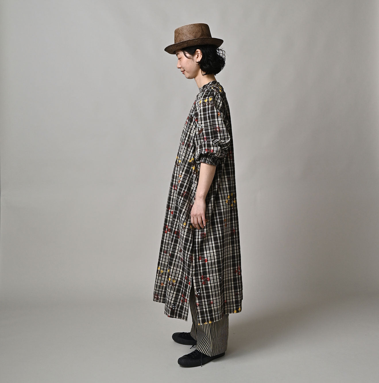 Indian Khadi OX SAIJIKI Poyon Puff Dress Female Model