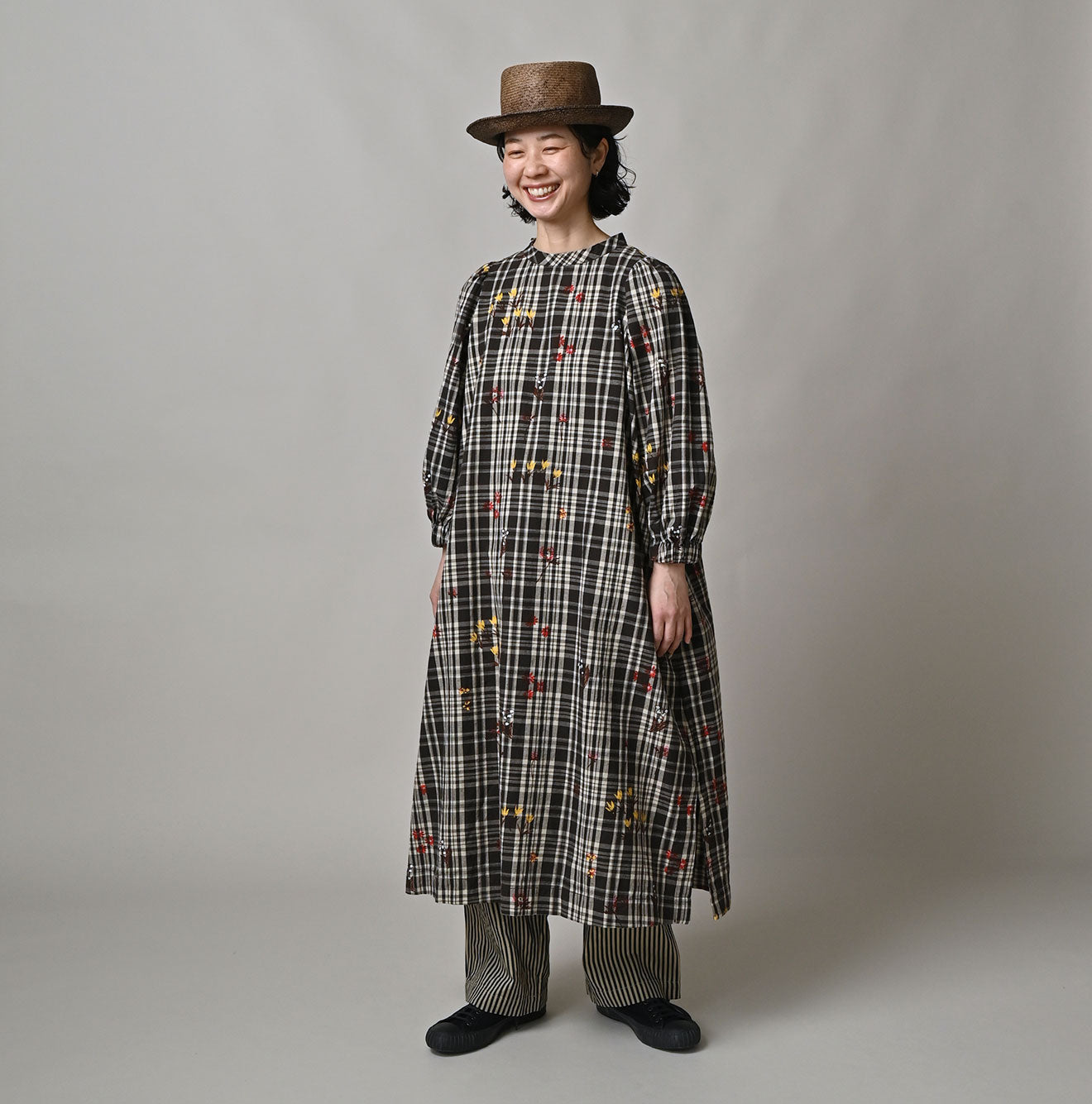Indian Khadi OX SAIJIKI Poyon Puff Dress Female Model