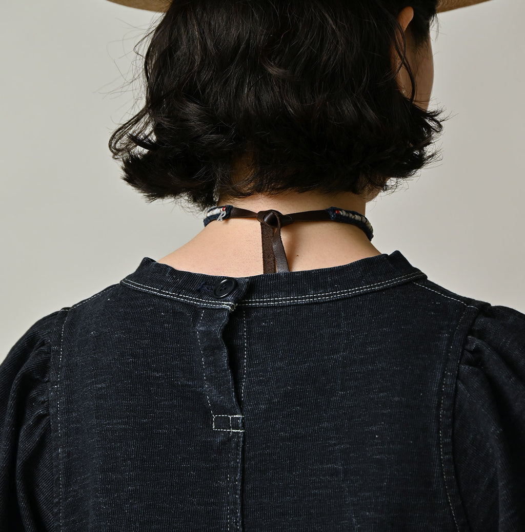 Indigo Denim Tenjiku Dress Detail
