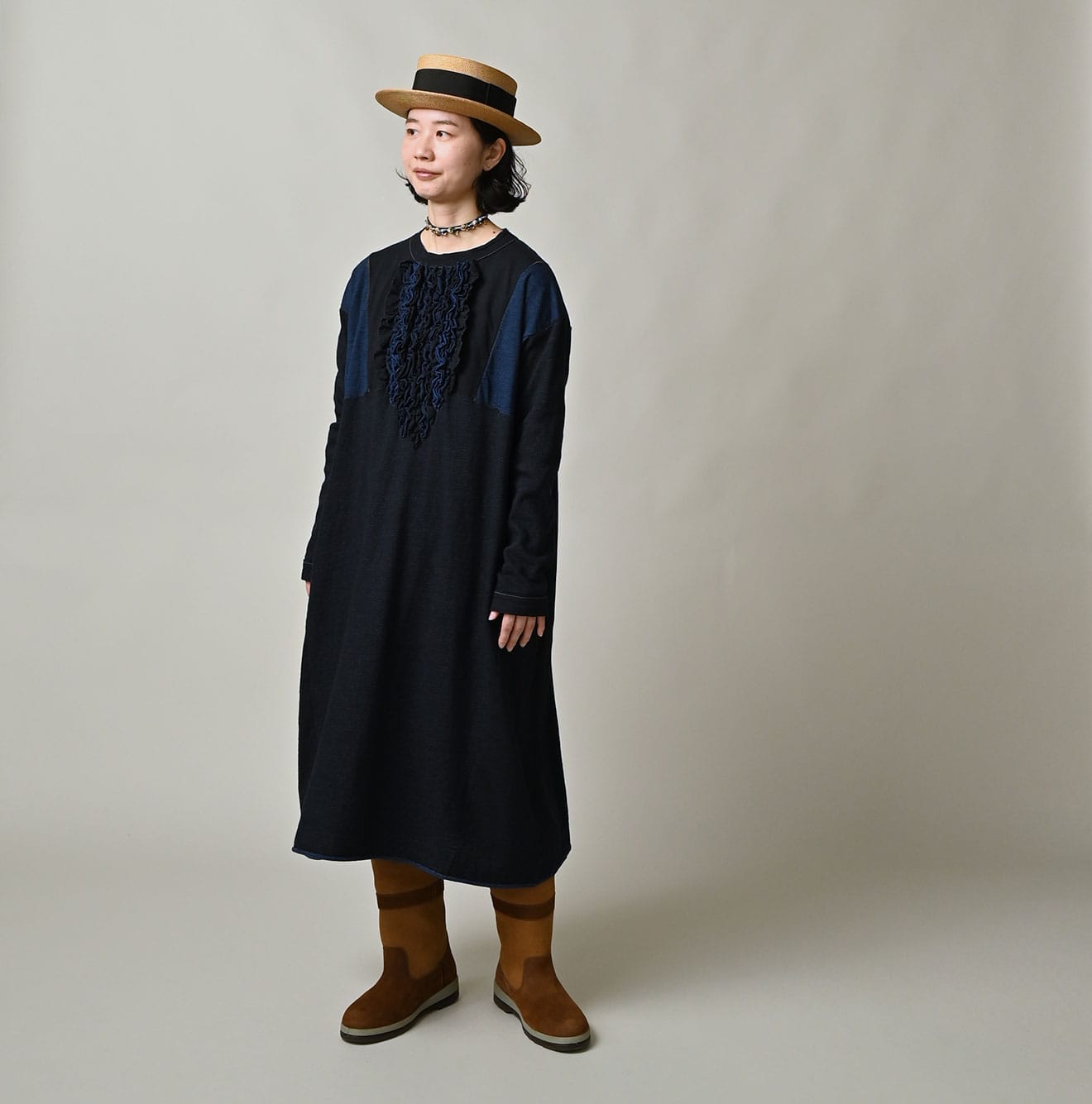 Indigo Iroiro Tenjiku Dress Female Model