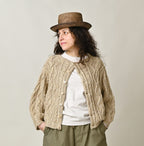 Zakkuri Linen Knitting Pattern Bolero Female Model