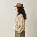 Zakkuri Linen Knitting Pattern Bolero Female Model