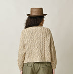 Zakkuri Linen Knitting Pattern Bolero Female Model