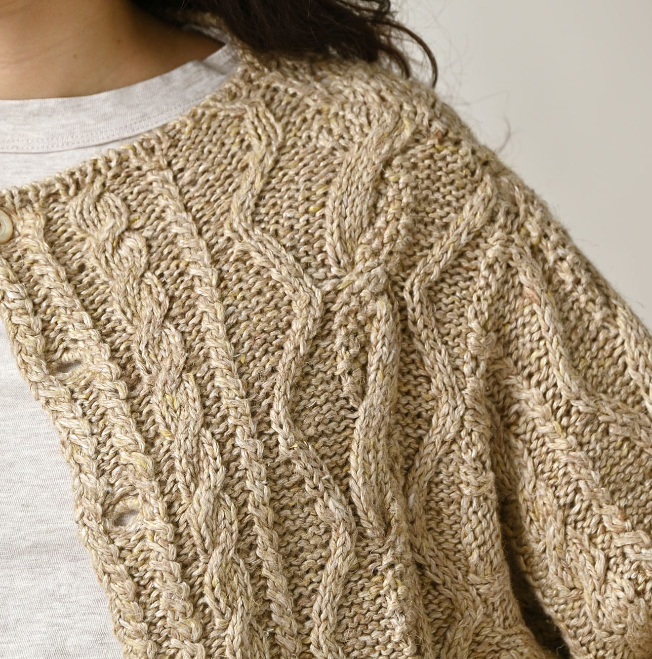 Zakkuri Linen Knitting Pattern Bolero Detail