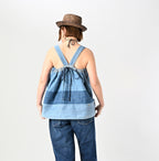 Rye Mugi Denim Yoke Pintuck Camisole Tan Female Model