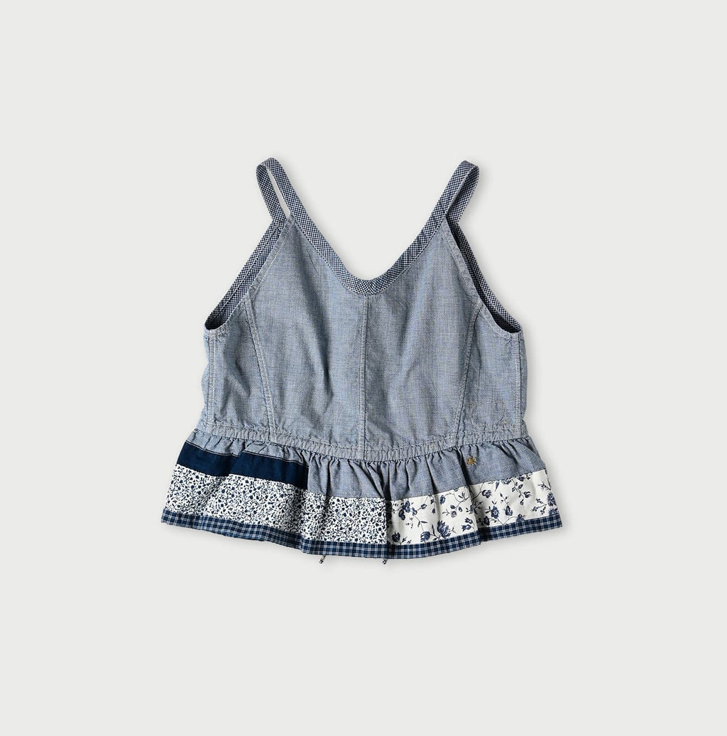 Indigo Patchwork Corset Camisole Back