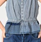 Indigo Patchwork Corset Camisole Detail