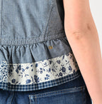 Indigo Patchwork Corset Camisole Detail