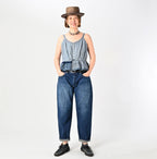 Indigo Patchwork Corset Camisole Female Model