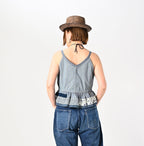 Indigo Patchwork Corset Camisole Female Model